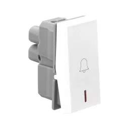 Legrand Bell Push Button with Indicator Allzy 6 Amp 1 Way 1 Module Glossy White, 6811 10 (Pack of 20 Pcs) image 2