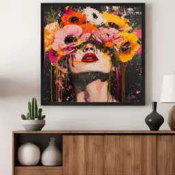 999Store Black & Yellow Floral and Botanical Canvas Wall Art-image-37