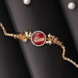 Aapno Rajasthan Elegant & Unique Stone Work Single Rakhi-image-86