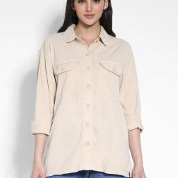 American Eagle Outfitters Beige Regular Fit Shirt-image-2