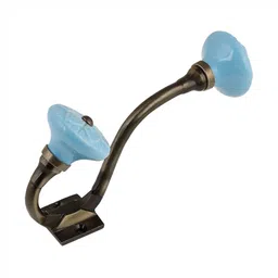 IndianShelf Blue and Bronze Ceramic Wheel Wall Hooks-image-11