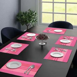 Saral Home Easy Living Pink Cotton Placemats - Set of 6-7