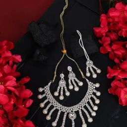Anikas Creation Gold Plated Artificial Stones & Beads Studded Jewellery Set-image-20