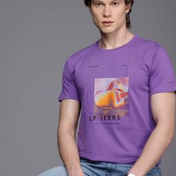Louis Philippe Jeans Graphic Printed Pure Cotton Slim Fit T-shirt-picture-35