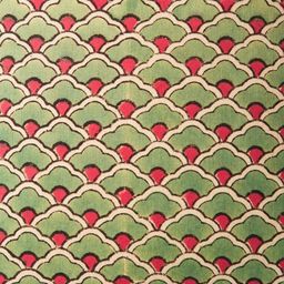 Fabindia Paro Green & Red Geometric Printed Cotton Square Cushion Cover-57