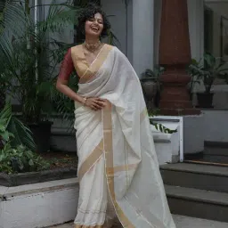 Suta White Cotton Blend Sarees-picture-49