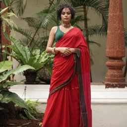 Suta Red Cotton Blend Sarees-picture-11