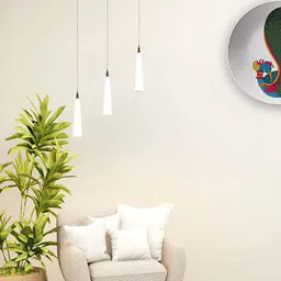 THE QUIRKY HOME Green & Blue Majestic Peacock Printed Ceramic Wall Plates-image-76