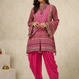 Soch Embellished Top & Trousers With Potli Bag Co Ords-image-61