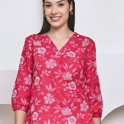 Frempy Women Floral Printed Organic Cotton Top-picture-13