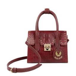 Hidesign Rockstar Punk Red Rivets Medium Handbag-image-98