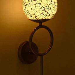 SOMIL Green & White Printed Glass Cylinder Shaped Wall Lamp-3