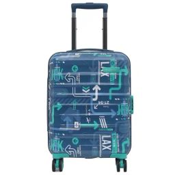 Uppercase JFK Denim Blue Printed Hard Small Trolley Bag - 40 cm-24