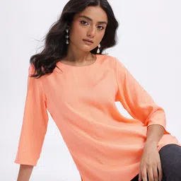 Anouk Rustic Striped Short Kurti-image-34
