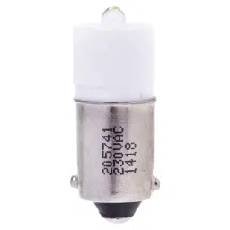 RS PRO LED Indicator Lamp, BA9s, White, Single Chip, 10 mm dia 230 V AC 205741-44