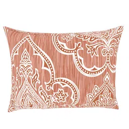 SPACES Coral Red Printed 144 TC Double King Bedding Set With 2 Pillow Covers image 5