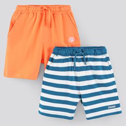 Pine Kids Shorts Bio Wash Pack Of 2 - Orange Blue White-image-33