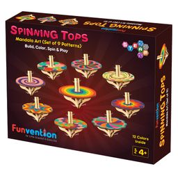 Funvention DIY Spinning TopsMandala Art Build ColorPlay Art & Craft Toy For Kids Pack of 9- Multicolor-23