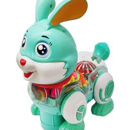 FunBlast Musical Transparent Gear Rabbit Toy for Kids  Green-11