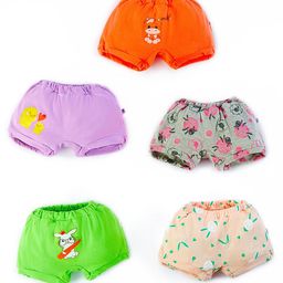 SuperBottoms Pack Of 5 Super Soft 100% Pure Cotton Breathable Bloomers - Multi Colour-68