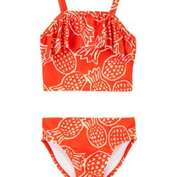 Carter's Pineapple Ruffled Tankini Top & Bottoms Swimsuit Set - Red-image-16