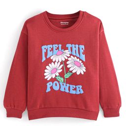 Honeyhap Premium Cotton Rich Brushed Fleece Full Sleeves Sweatshirt with Bio Finish Floral Print - Bossa Nova-image-91