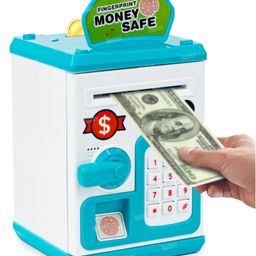 Fiddlerz ATM Piggy Bank Money Saving Bank for Real Money Cash Coin School Bag Style Musical Money Safe for Kids Roll Of Paper Money Bank with Finger Print Sensor - Color May Vary-10