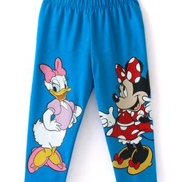 Babyhug Disney Cotton Lycra Knit Full Length Leggings with Minnie Mouse & Daisy Graphics - Blue-image-29