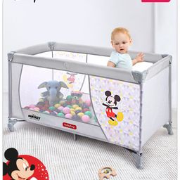 Babyhug Disney Mickey Printed PlaypenGrey-12