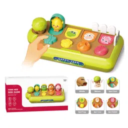BitFeex Happy Animal Hide and Seek farm Game Learning Pop-Up Toy for Toddler Baby-picture-2