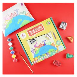 Kalakaram 7 Wonders Block Printed Canvas Pouch Kit - Yellow-17