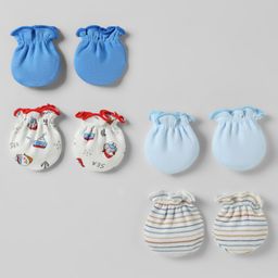 Ben Benny 100% Cotton Knit Mittens Pack of 4 - Multicolor-image-67
