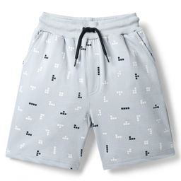 Taeko Single Jersey Knit Knee Length Printed Shorts - Light Blue-picture-37