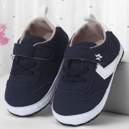 Cute Walk by Babyhug Booties with Velcro Closure & Tape Detailing - Navy Blue-image-78