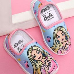 Kidsville Mattel Featuring Barbie Printed Slip On Shoes - Blue-picture-0
