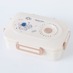 ZOE Portable Lunch Box With Spoon and Fork Space Theme Print - Peach image 3