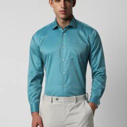 Van Heusen Blue Cotton Regular Fit Shirt-image-99