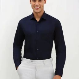 Allen Solly Navy Cotton Slim Fit Shirt-image-70
