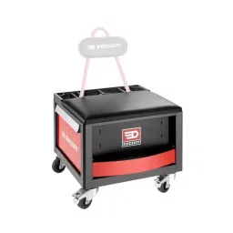 FACOM 2 Drawer Wheeled Polypropylene Red & Black, TCS-M2-27