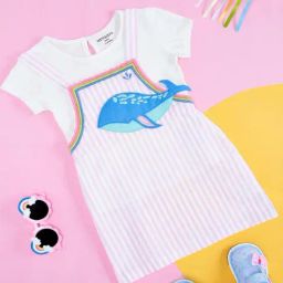 Pantaloons Baby Kids Blue & White Cotton Printed Dungaree Set-image-60