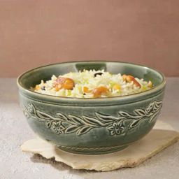 Fabindia Green Ahilya Ceramic Serving Bowl-39