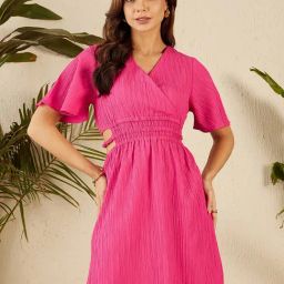 Marie Claire Pink Fit & Flare Dress-image-74
