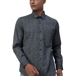 Turtle Black Cotton Slim Fit Printed Shirt-image-31