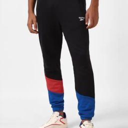 Reebok Black Cotton Regular Fit Wce Dc Colour Block Sports Joggers-image-52