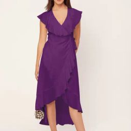 Moomaya Dark Purple Regular Fit High-low Dress-image-55