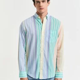 GANT Men Regular Voile Multi Striped Casual Multicolor Shirt-14