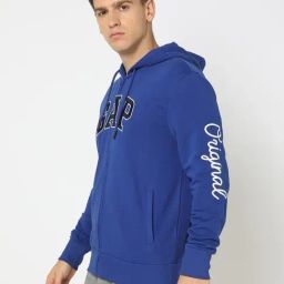 GAP Medium Blue Regular Fit Embroidered Hoodie-picture-35
