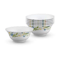 Larah by Borosil White Cripper Opalware 6 Piece Bowls Set (210 ml)-image-22