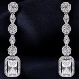 crash.club By CKC Silver Rectangular Drop Earrings-image-22
