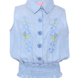 Cutecumber Kids Blue Striped Top-image-40